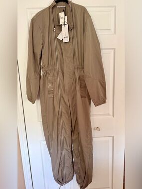 Taupe Women's Jumpsuit - Elegant Sleeveless Romper